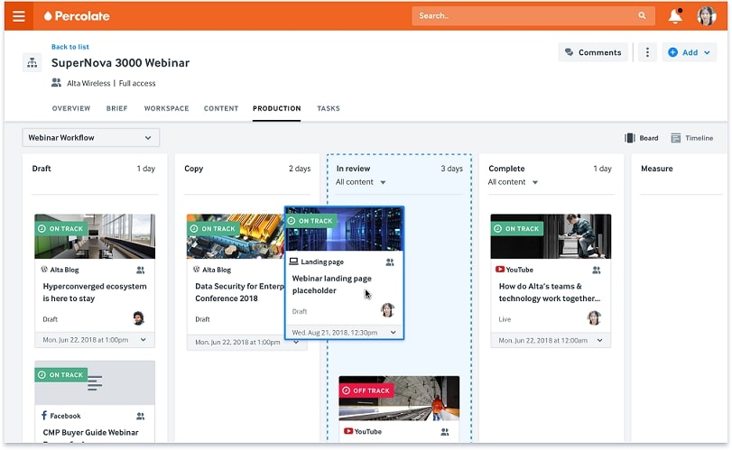 Percolate social monitoring tool